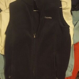 Columbia Black Fleece Vest Large Mens